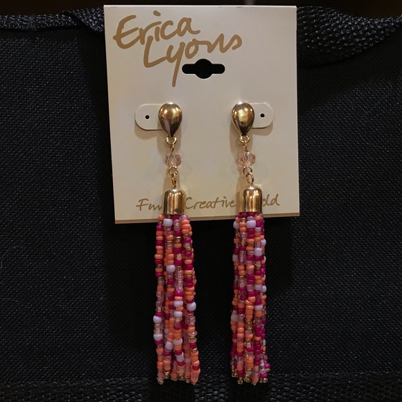 ✅🆕Dangle earrings and shades of pink seed beads - Picture 3 of 6